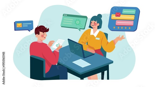 Customer Service Meeting Animation Scene