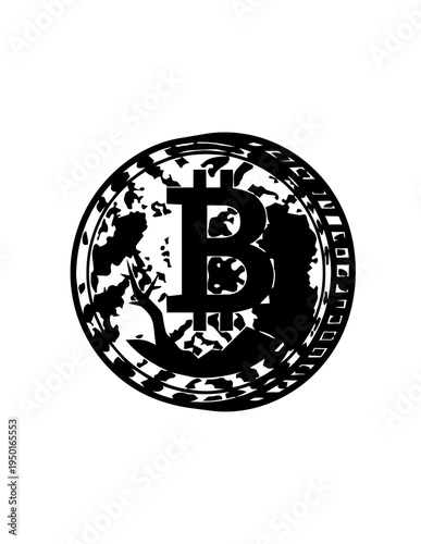 Bitcoin cryptocurrency logo symbol icon.