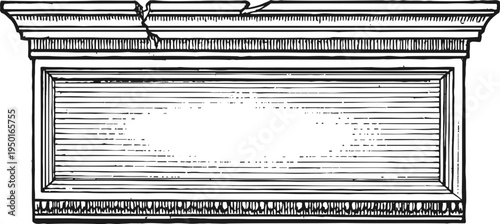 Classic wooden mantelpiece frame with detailed carvings, vintage architectural element design