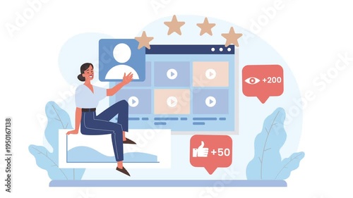 Social Media Profile Promotion Animation Scene