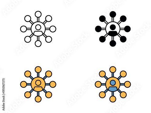 Affiliate marketing icons in various styles for digital nomad branding print design and digital media