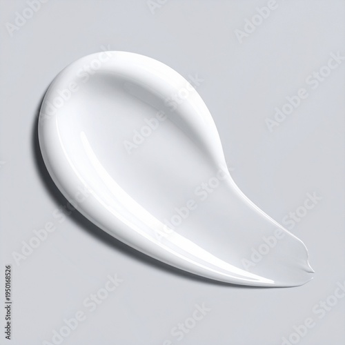 White Cosmetic Cream Texture Smear Skincare Moisturizer Isolated on Clean Background
