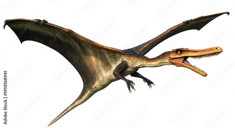 Obraz premium pterodactyl in flight, isolated on a transparent background 