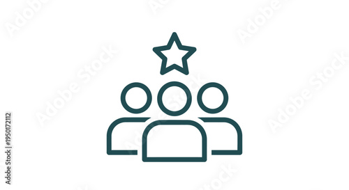 Teamwork Concept with Star Icon Representing Achievement and Success in Business or Leadership