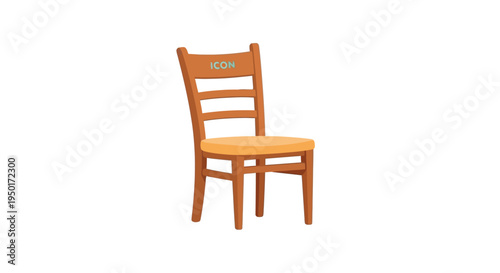 A wooden chair with a slatted backrest.