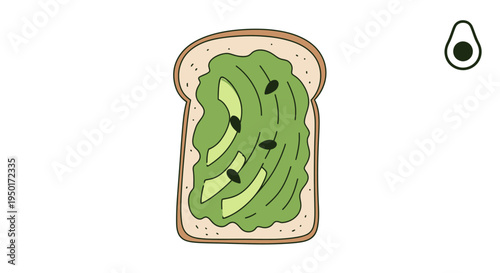 A slice of toast with avocado.