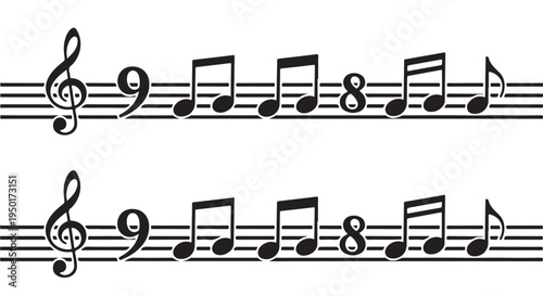 Music notes on sheet music  musical composition  melody  harmony  symphony  orchestra  music theory  musical notation  staff  clef  notes  rests  musical symbols