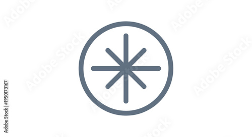 A gray asterisk symbol within a circle.
