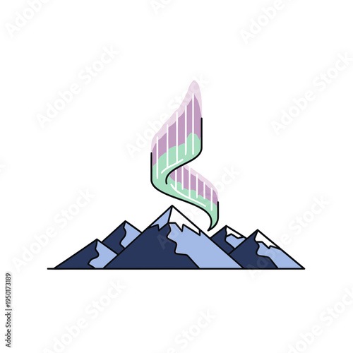 Northern Lights Over Mountain Peaks