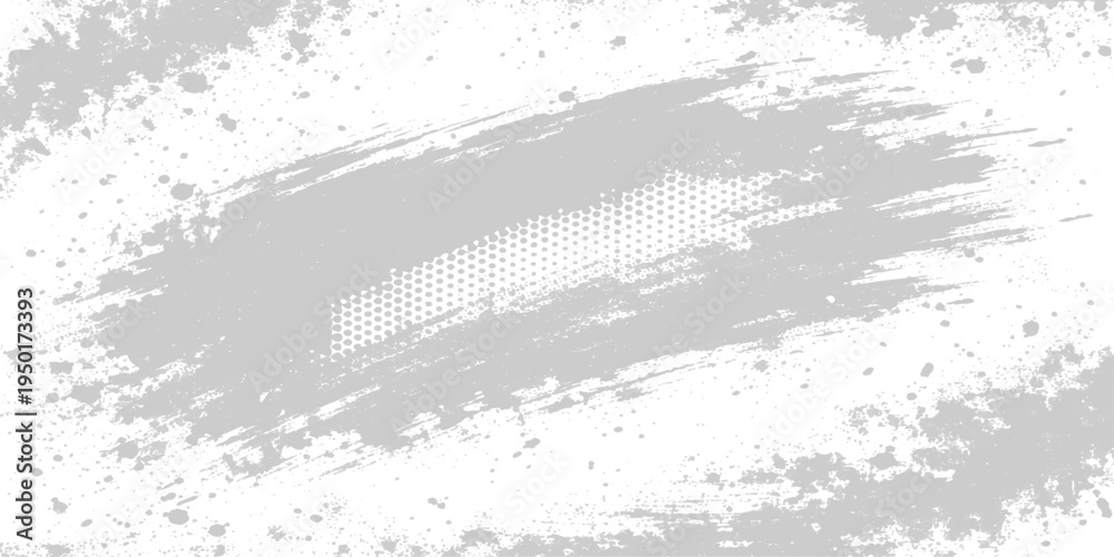 Fototapeta premium An abstract grunge background featuring a vintage black ink texture with distressed paint patterns and a dirty gray brush border design in a vector illustration