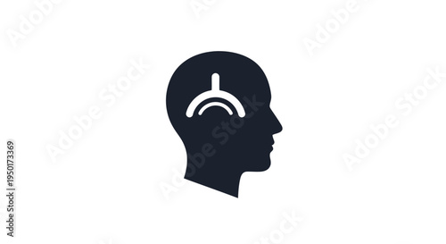 A black silhouette of a human head with a white WiFi symbol on the forehead.
