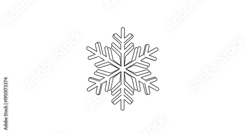 A delicate snowflake on white background.