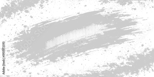 An abstract grunge background featuring a vintage black ink texture with distressed paint patterns and a dirty gray brush border design in a vector illustration