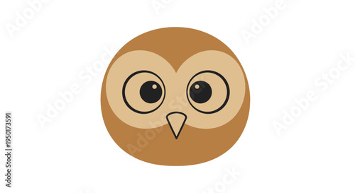 A cartoon illustration of an owl's face.