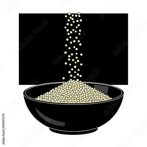 Falling Grains in a Bowl