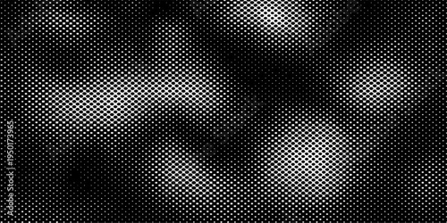 Seamless dark metallic grid background featuring an abstract black and white carbon fiber texture with a hexagonal steel mesh pattern for modern industrial technology wallpaper design