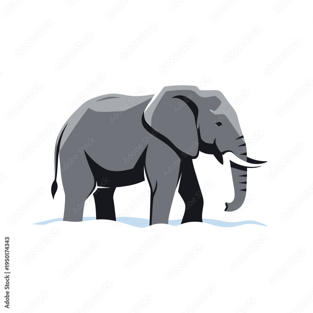 Fototapeta premium Elegant Elephant Animal Icon Design