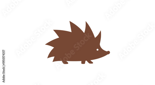 A brown cartoon hedgehog silhouette profile.