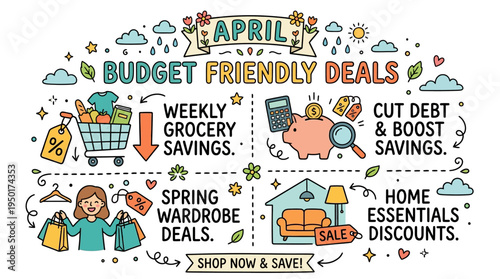 April Budget Friendly Deals Promotional Graphic