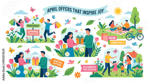 April Offers Inspired By Joy Spring Shopping and Celebration Scene
