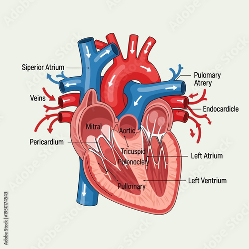 Human Heart Anatomy Diagram: Chambers, Valves, and Major Vessels