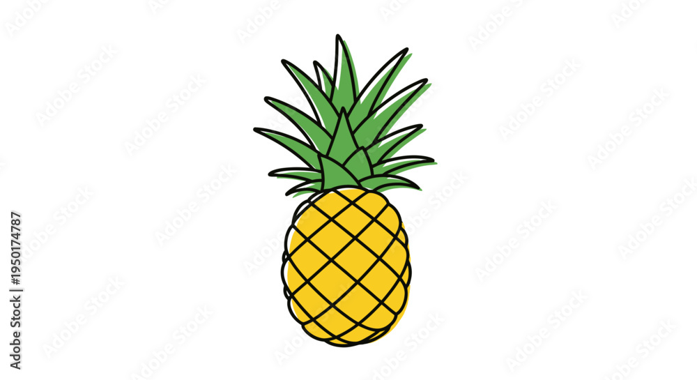 Obraz premium A colorful illustration of a pineapple.