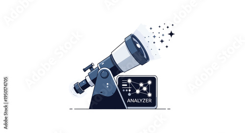 Illustration of a telescope and analyzer.