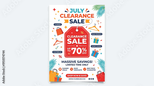 July Clearance Sale Poster Design