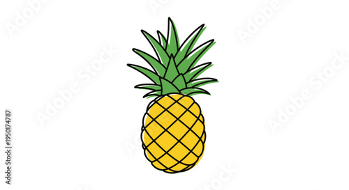 A colorful illustration of a pineapple.