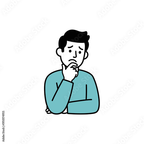 Thoughtful Man with Hand on Chin