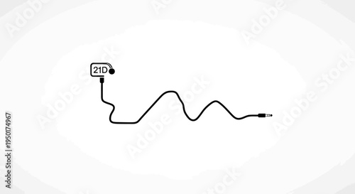 A black line drawing of a cable.
