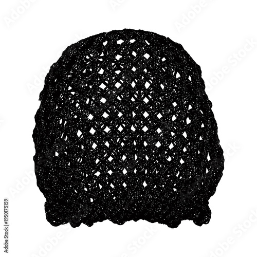 Black Crochet Snood on White