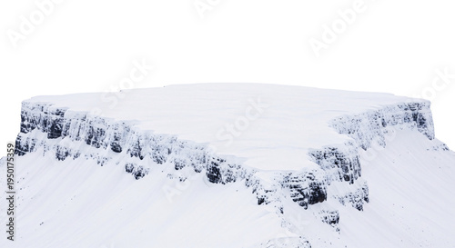 Obraz na plátně Snow covered plateau rock formation