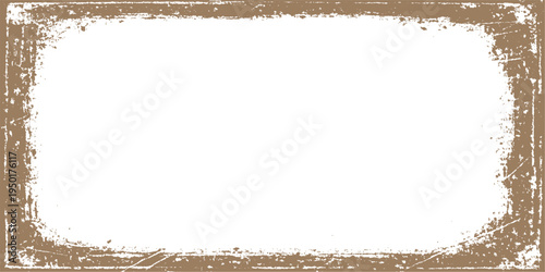 An isolated vintage floral frame with a grunge texture and clipping path on a clean white background