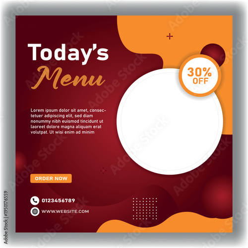 Food social media promotion banner post design template