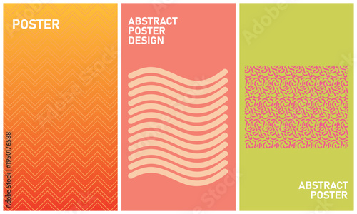 Modern abstract poster design with vibrant gradient waves and geometric texture for creative branding and wall art