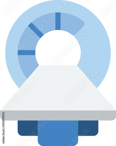 Flat vector illustration of an MRI or CT scanner machine.