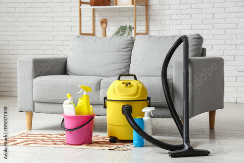 Bucket with cleaning suppli...