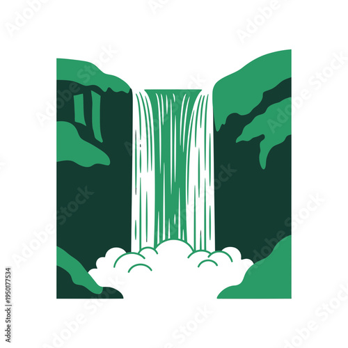 Monochromatic Waterfall Vector