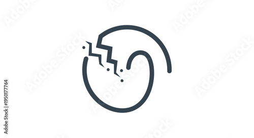 A line drawing of a broken ear.