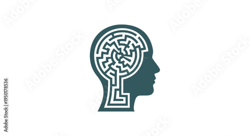 Mindful brain with maze puzzle inside.
