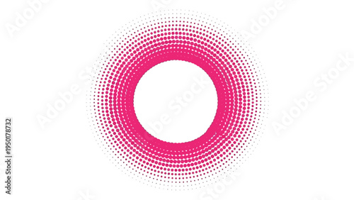 Abstract Pink Halftone Circle Ring Background