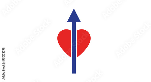 Symbolic heart pierced by an arrow.
