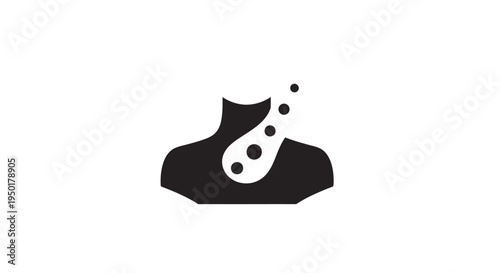 Black silhouette of a sore neck.