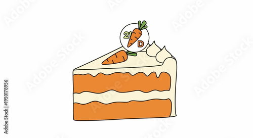 Delicious slice of carrot cake dessert.