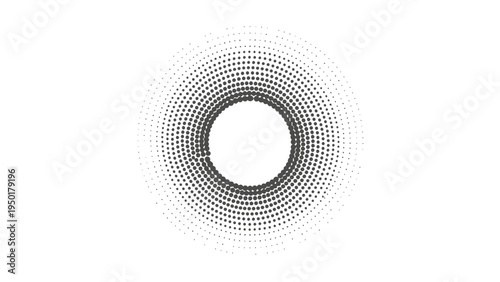 Abstract Halftone Circle Pattern Background, Concentric Dots, Radial Gradient Effect