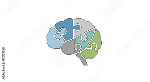 Brain puzzle pieces coming together.