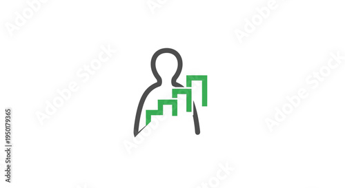 a person with a growing graph.