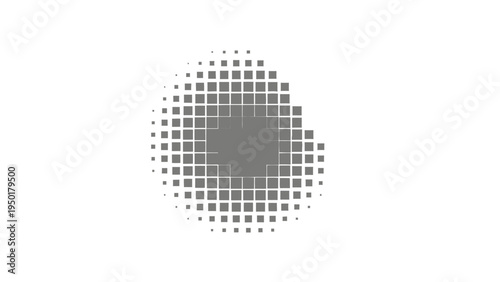 Abstract Halftone Pattern of Gray Squares on White Background