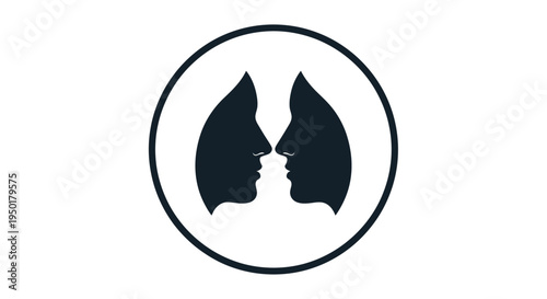 Lung health awareness symbol logo.